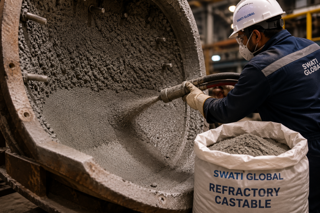 Industrial engineer reviewing refractory plant design and engineering solutions with Monolithics Suppliers